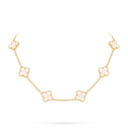[Riva Jewelry]CLASSIC LUCKY 10-MOTIF CLOVER NECKLACE GOLD COLLECTION