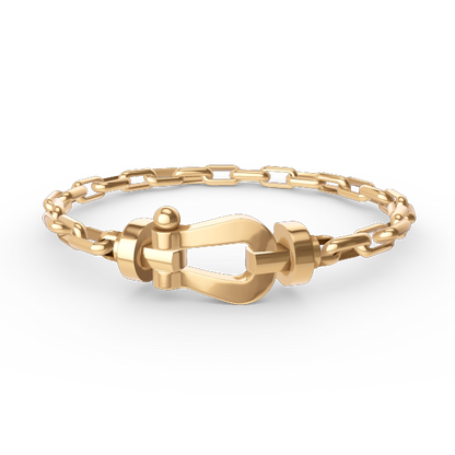 [Riva Jewelry]FORCE LARGE HORSESHOE CLASP METAL BRACELET