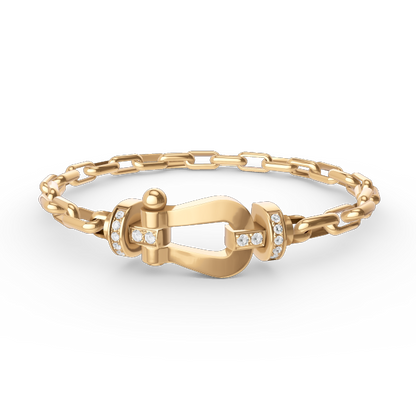 [Riva Jewelry]FORCE LARGE HORSESHOE CLASP METAL BRACELET