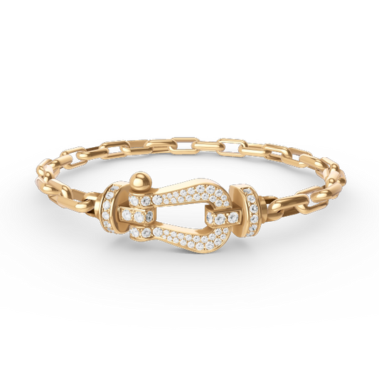 [Riva Jewelry]FORCE LARGE HORSESHOE CLASP METAL BRACELET