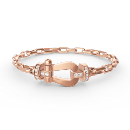 [Riva Jewelry]FORCE LARGE HORSESHOE CLASP METAL BRACELET