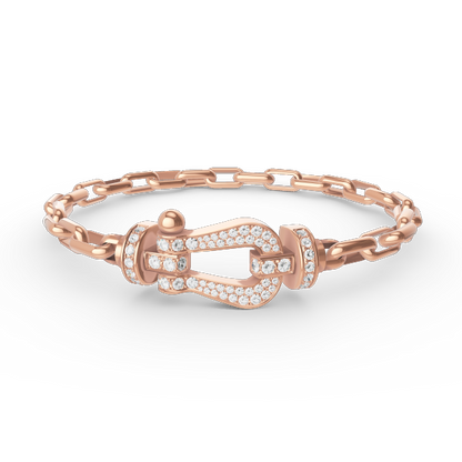 [Riva Jewelry]FORCE LARGE HORSESHOE CLASP METAL BRACELET