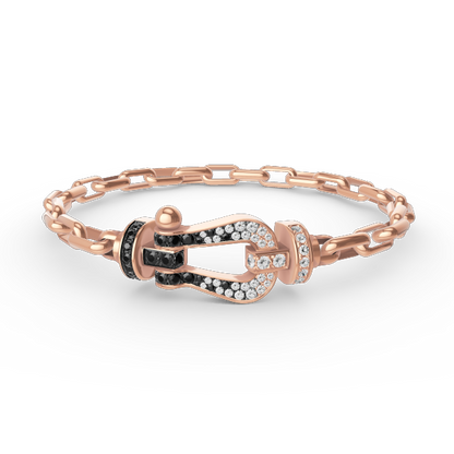 [Riva Jewelry]FORCE LARGE HORSESHOE CLASP METAL BRACELET