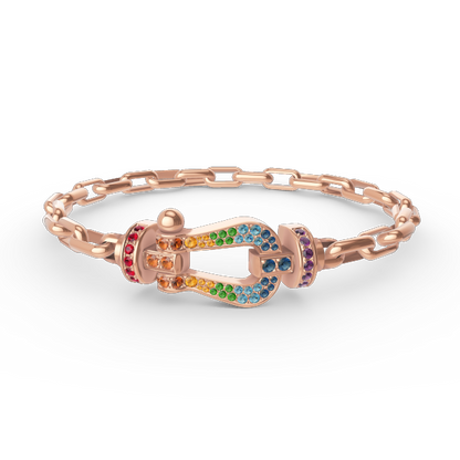 [Riva Jewelry]FORCE LARGE HORSESHOE CLASP METAL BRACELET