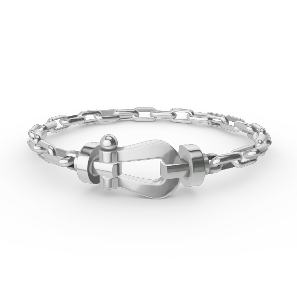 [Riva Jewelry]FORCE LARGE HORSESHOE CLASP METAL BRACELET