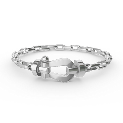 [Riva Jewelry]FORCE LARGE HORSESHOE CLASP METAL BRACELET