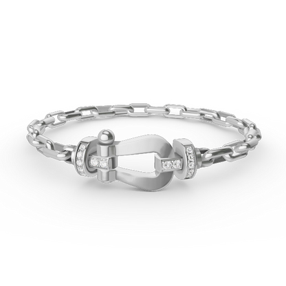 [Riva Jewelry]FORCE LARGE HORSESHOE CLASP METAL BRACELET