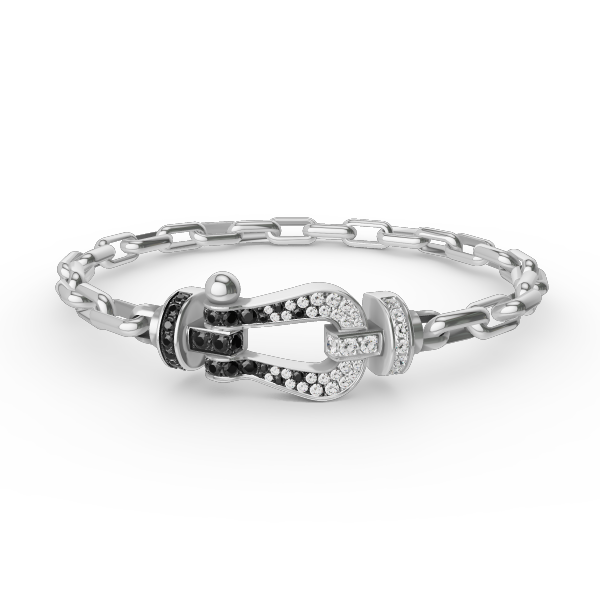 [Riva Jewelry]FORCE LARGE HORSESHOE CLASP METAL BRACELET