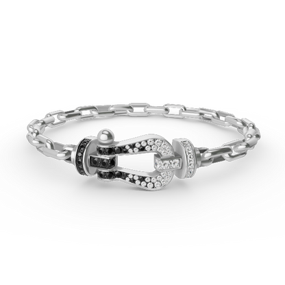 [Riva Jewelry]FORCE LARGE HORSESHOE CLASP METAL BRACELET