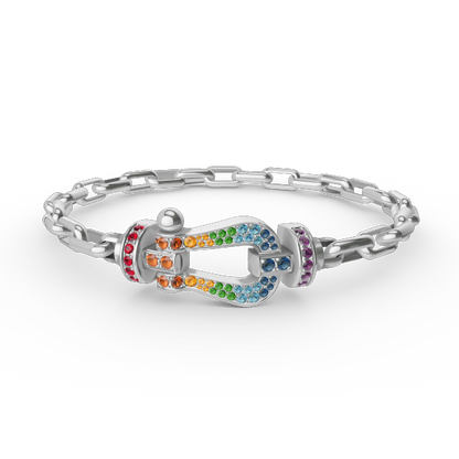 [Riva Jewelry]FORCE LARGE HORSESHOE CLASP METAL BRACELET