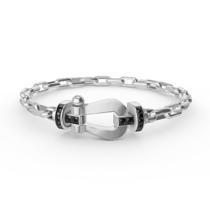 [Riva Jewelry]FORCE LARGE HORSESHOE CLASP METAL BRACELET