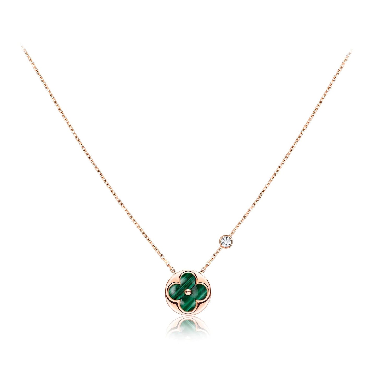 [Riva Jewelry]SUN PEDANT ROSE GOLD 1 DIAMOND NECKLACE
