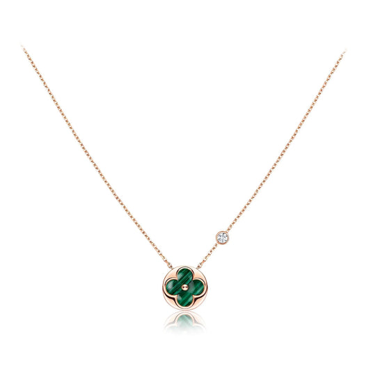 [Riva Jewelry]SUN PEDANT ROSE GOLD 1 DIAMOND NECKLACE