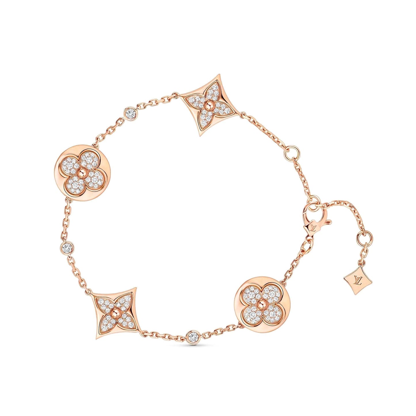 [Riva Jewelry]STAR AND SUN 4 MOTIFS GOLD DIAMONDS BRACELET