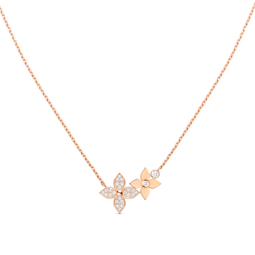 [Riva Jewelry]STAR BLOSSOM NECKLACE ROSE GOLD DIAMONDS