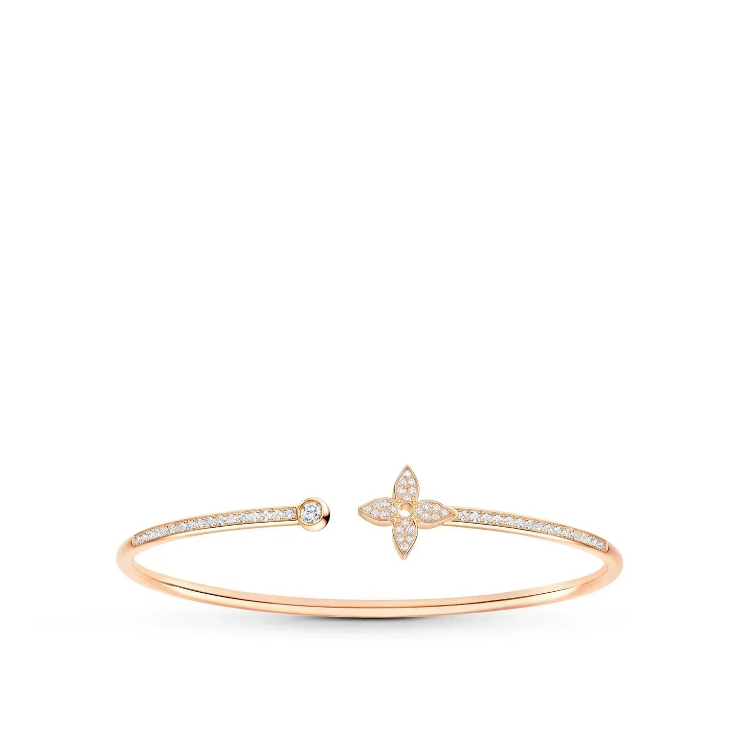 [Riva Jewelry]IDYLLE ROSE GOLD OPEN BRACELET DIAMOND PAVED