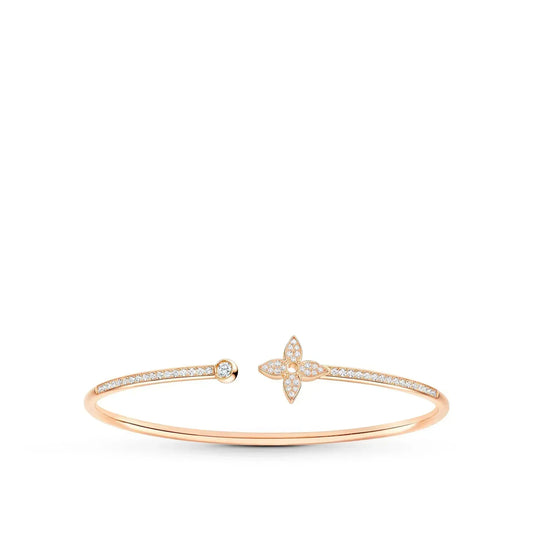 [Riva Jewelry]IDYLLE ROSE GOLD OPEN BRACELET DIAMOND PAVED