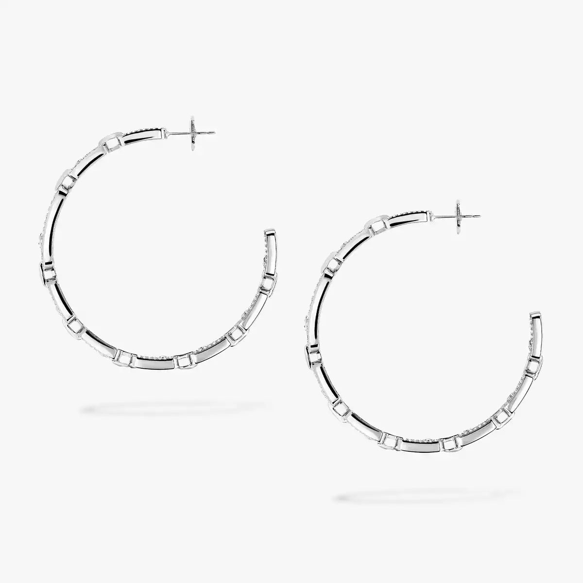 [Riva Jewelry]MOVE LINK KINETIC DIAMOND HOOP EARRINGS