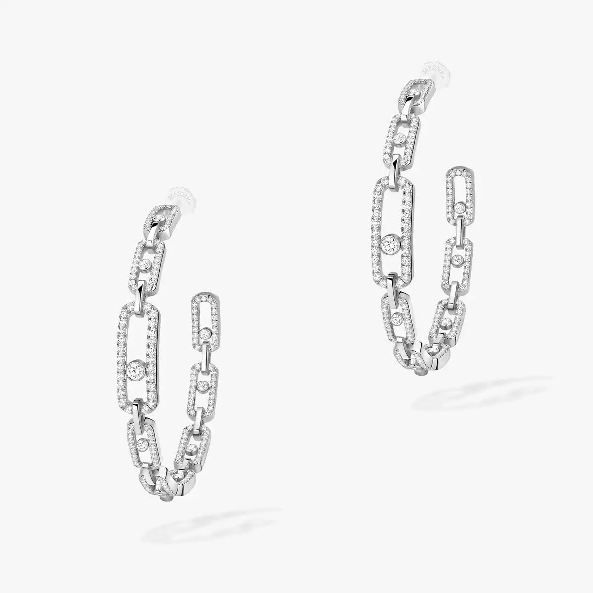 [Riva Jewelry]MOVE LINK KINETIC DIAMOND HOOP EARRINGS