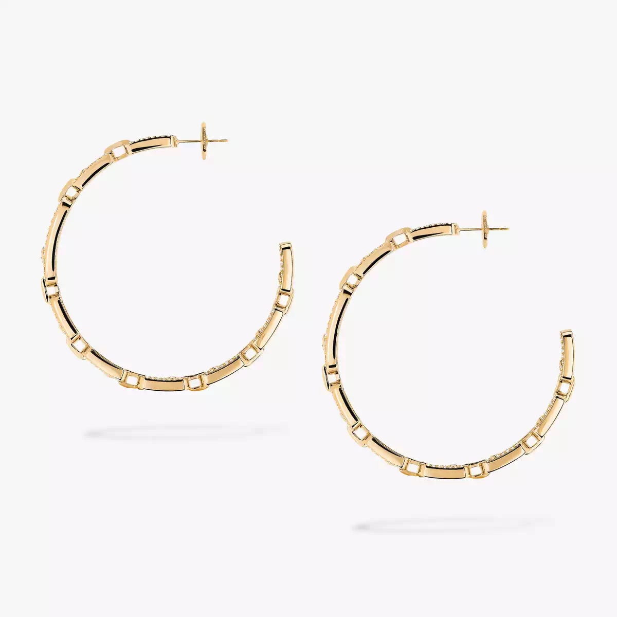 [Riva Jewelry]MOVE LINK KINETIC DIAMOND HOOP EARRINGS