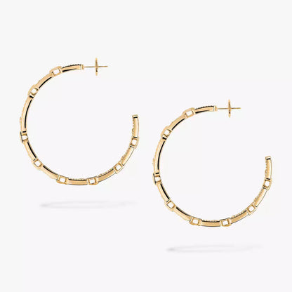 [Riva Jewelry]MOVE LINK KINETIC DIAMOND HOOP EARRINGS