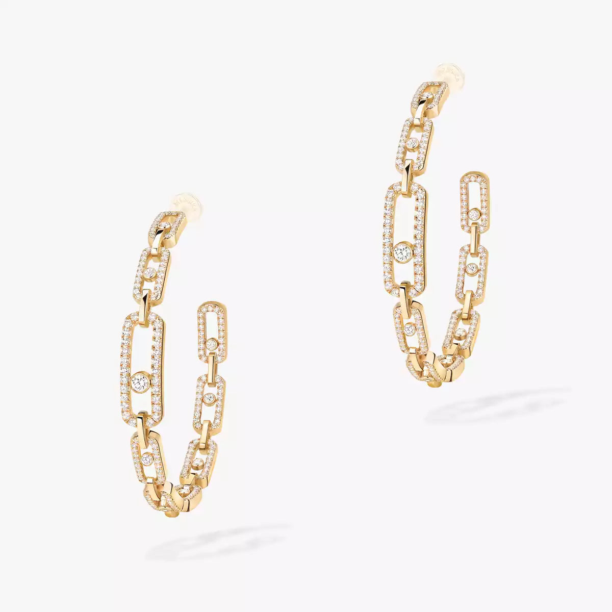 [Riva Jewelry]MOVE LINK KINETIC DIAMOND HOOP EARRINGS