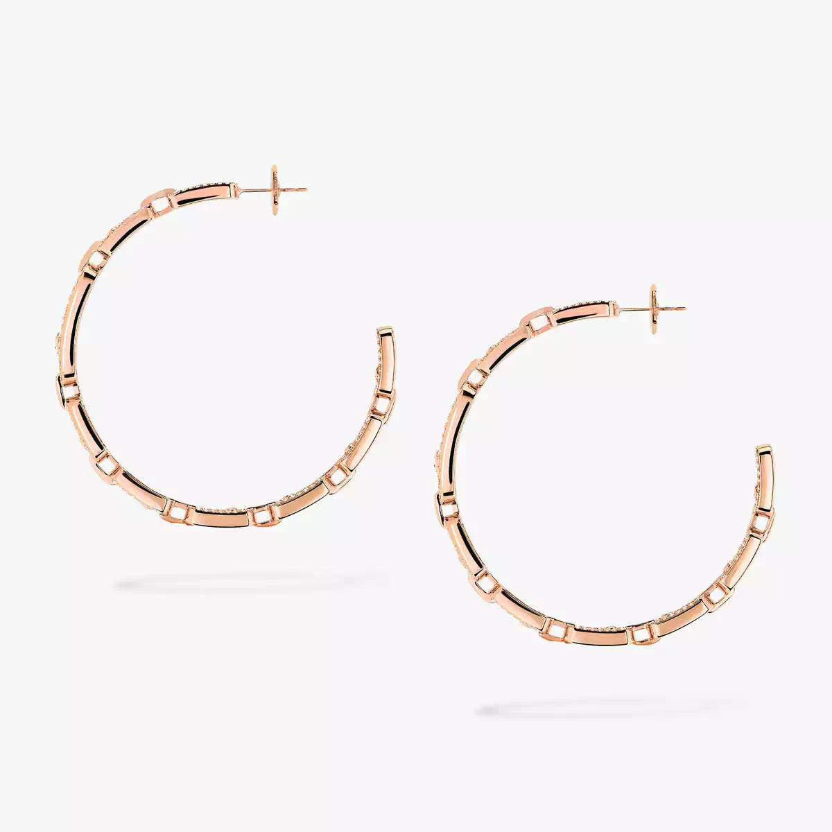 [Riva Jewelry]MOVE LINK KINETIC DIAMOND HOOP EARRINGS