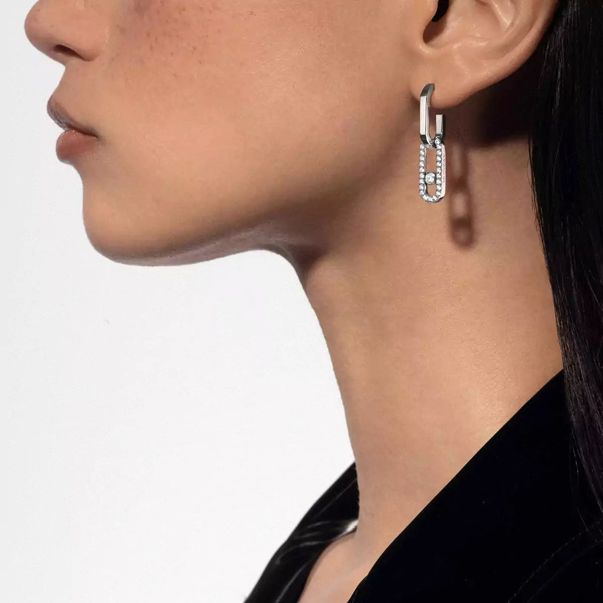 [Riva Jewelry]MOVE LINK KINETIC DIAMOND EARRINGS