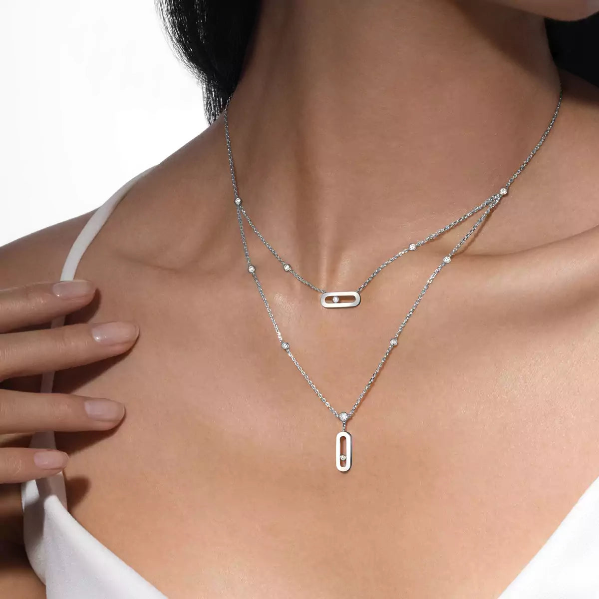 [Riva Jewelry]MOVE UNO DOUBLE-PENDANT NECKLACE