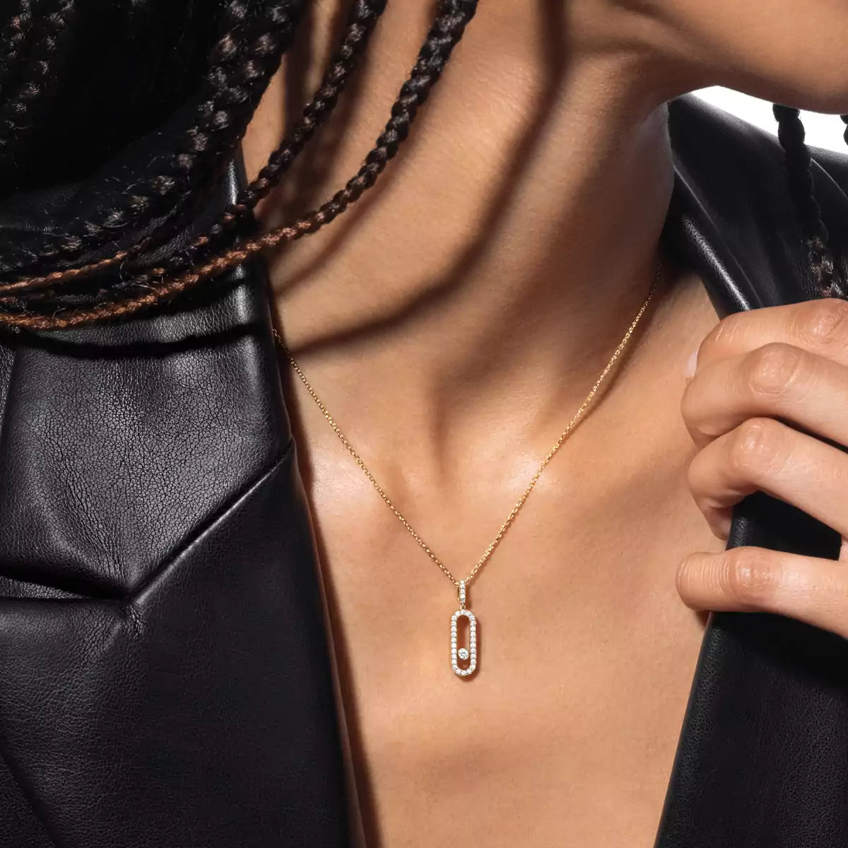 [Riva Jewelry]MOVE UNO FULL PAVÉ DIAMOND NECKLACE