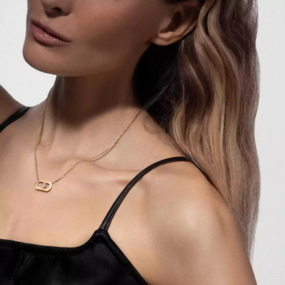 [Riva Jewelry]LARGE MOVE PENDANT SINGLE DIAMOND NECKLACE