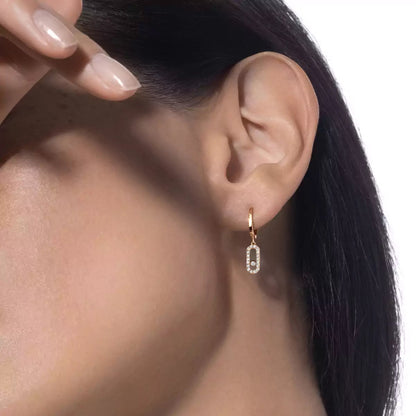 [Riva Jewelry]MOVE UNO SINGLE DIAMOND HOOP EARRINGS
