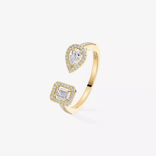 [Riva Jewelry]OPEN SUGAR CUBE & TEARDROP PAVÉ DIAMOND RING