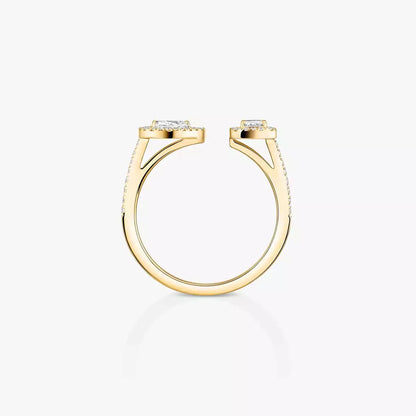 [Riva Jewelry]OPEN SUGAR CUBE & TEARDROP PAVÉ DIAMOND RING