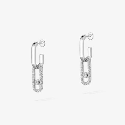 [Riva Jewelry]MOVE LINK KINETIC DIAMOND EARRINGS