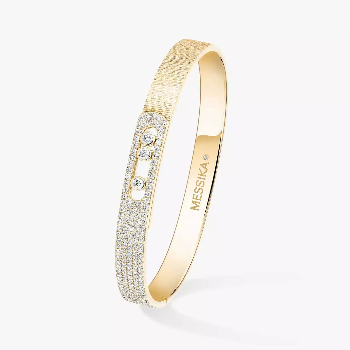 [Riva Jewelry]MOVE NOA CISELÉ HALF-PAVÉ DIAMOND BANGLE BRACELET
