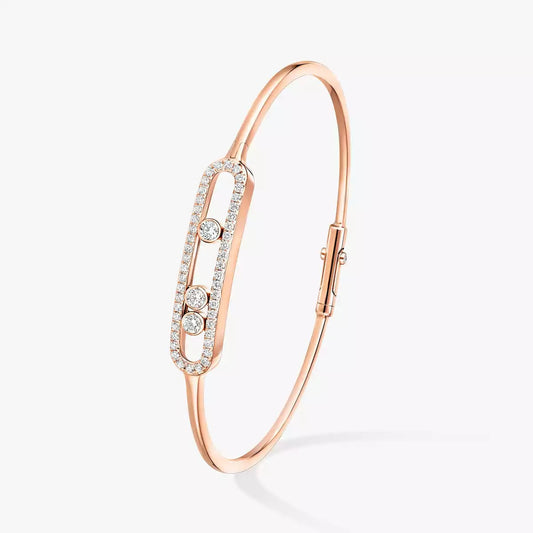 [Riva Jewelry]MOVE PAVÉ DIAMOND BANGLE BRACELET M