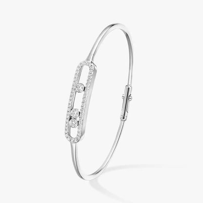 [Riva Jewelry]MOVE PAVÉ DIAMOND BANGLE BRACELET M