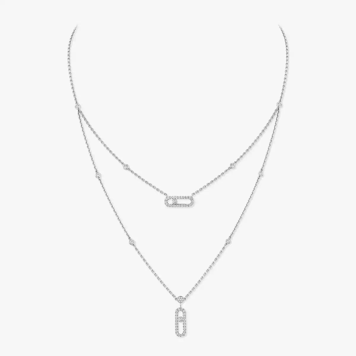 [Riva Jewelry]MOVE UNO 2-ROW PAVÉ NECKLACE