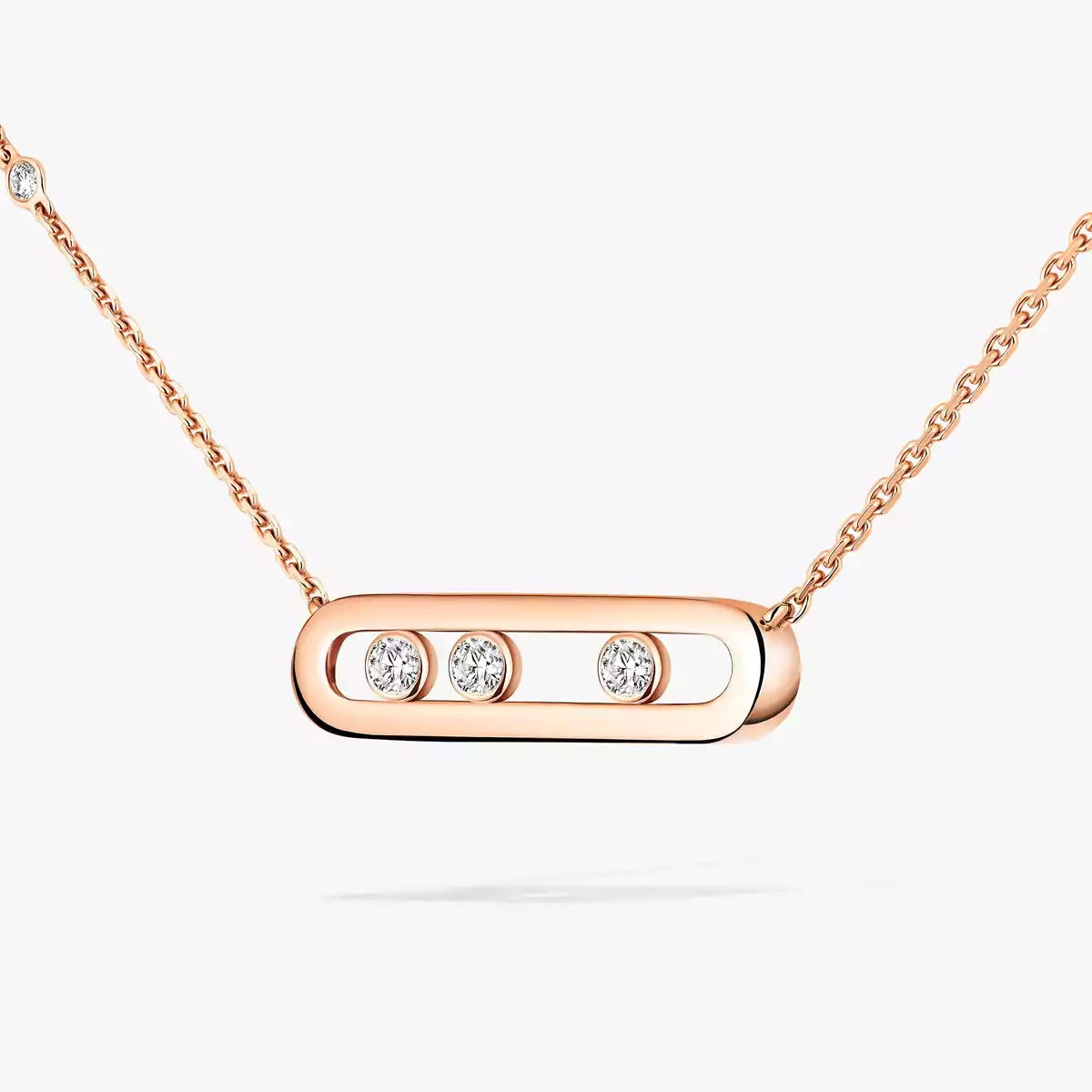 [Riva Jewelry]MOVE PAVÉ PENDANT 4 MOVING DIAMONDS NECKLACE