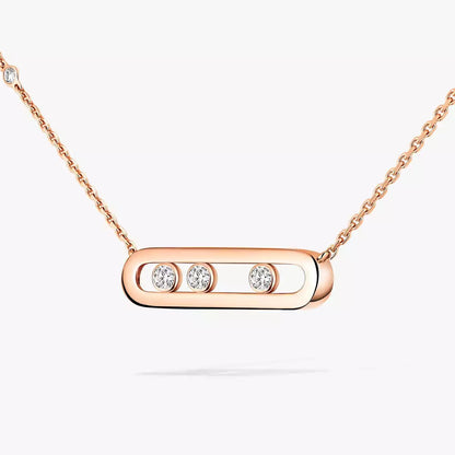 [Riva Jewelry]MOVE PAVÉ PENDANT 4 MOVING DIAMONDS NECKLACE