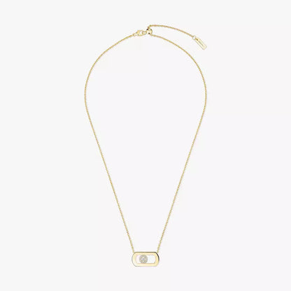 [Riva Jewelry]LARGE MOVE PENDANT SINGLE DIAMOND NECKLACE