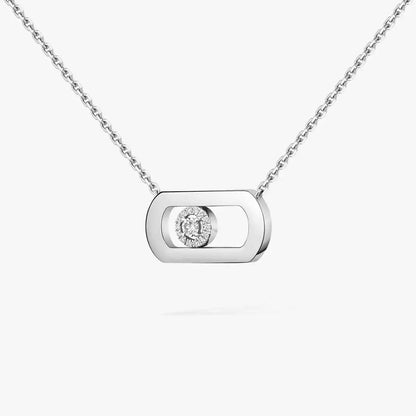 [Riva Jewelry]LARGE MOVE PENDANT SINGLE DIAMOND NECKLACE