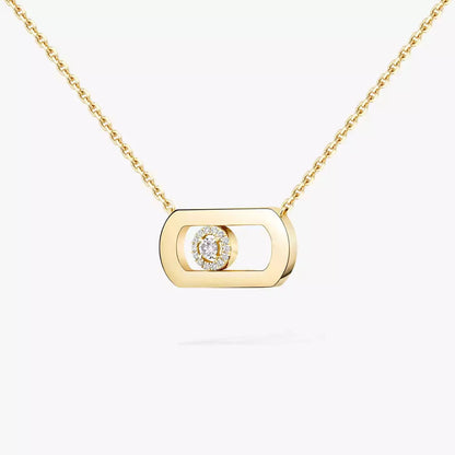 [Riva Jewelry]LARGE MOVE PENDANT SINGLE DIAMOND NECKLACE