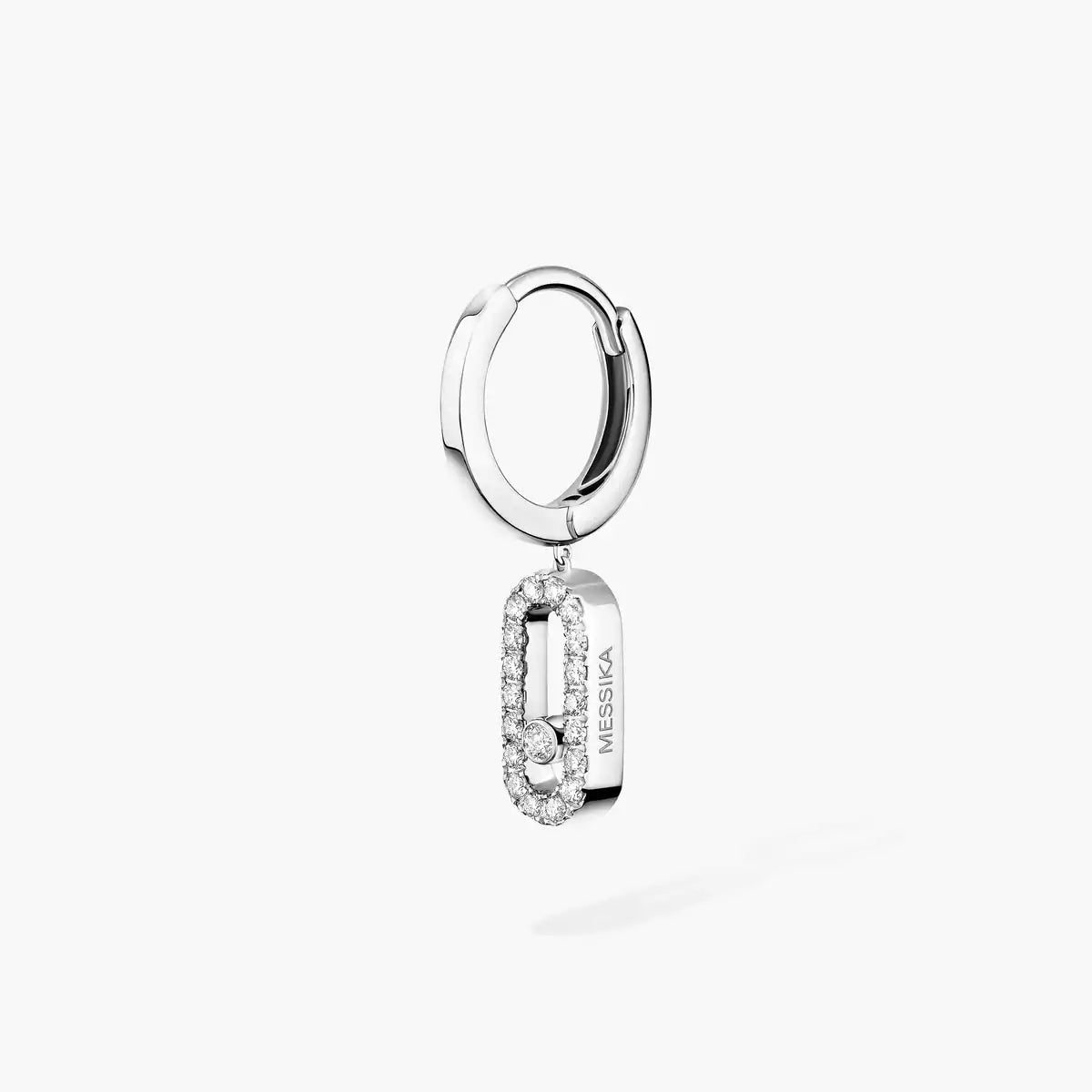 [Riva Jewelry]MOVE UNO SINGLE DIAMOND HOOP EARRINGS
