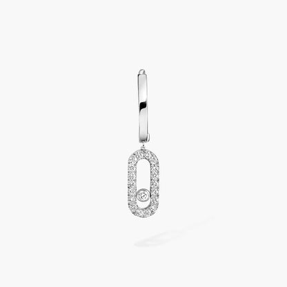 [Riva Jewelry]MOVE UNO SINGLE DIAMOND HOOP EARRINGS