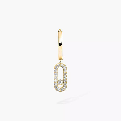 [Riva Jewelry]MOVE UNO SINGLE DIAMOND HOOP EARRINGS