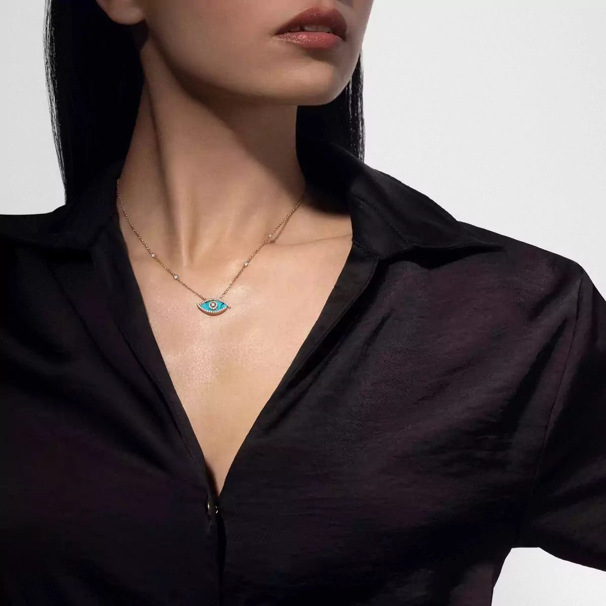 [Riva Jewelry]LUCKY EYE DIAMOND NECKLACE