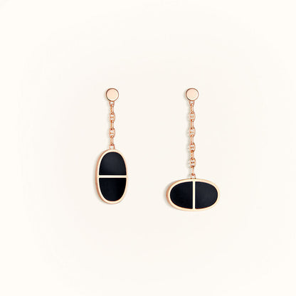 [Riva Jewelry]CHAINE VERSO BLACK CERAMIC EARRINGS
