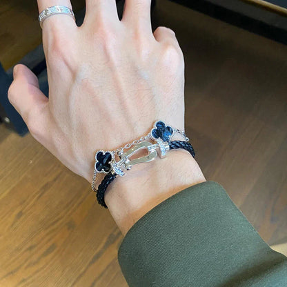 [Riva Jewelry]LUCKY CLOVER 5-MOTIF BRACELET - PIETERSITE COLLECTION